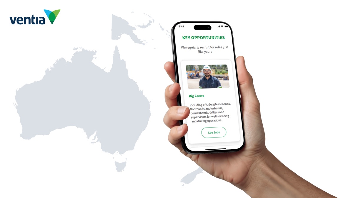 The Ventia careers platform on a phone